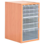 Plastik çekmeceli ahşap dolap