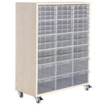 Plastik çekmeceli tekerlekli ahşap dolap