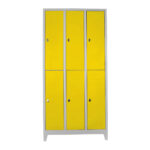 altılı personel soyunma dolabı gri sarı renk
