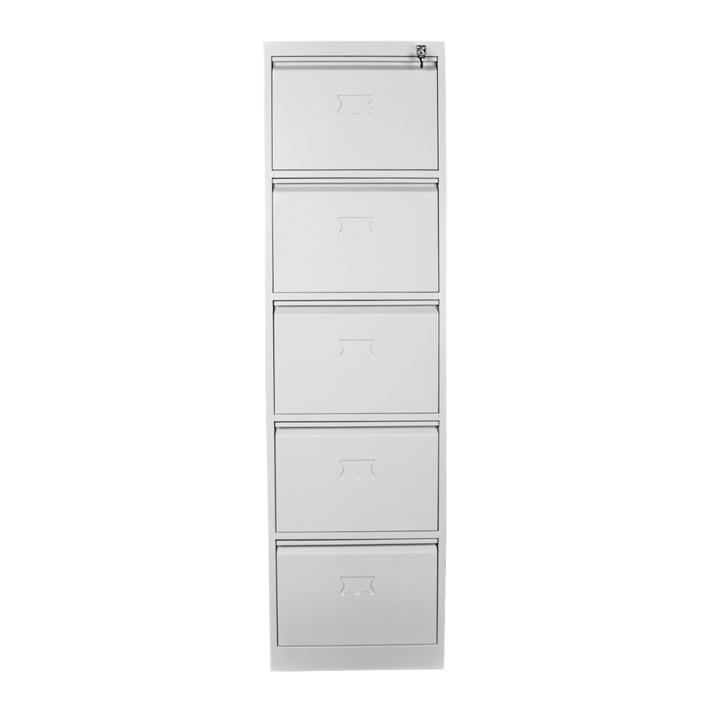 five drawer wheeled folder cabinet gray color