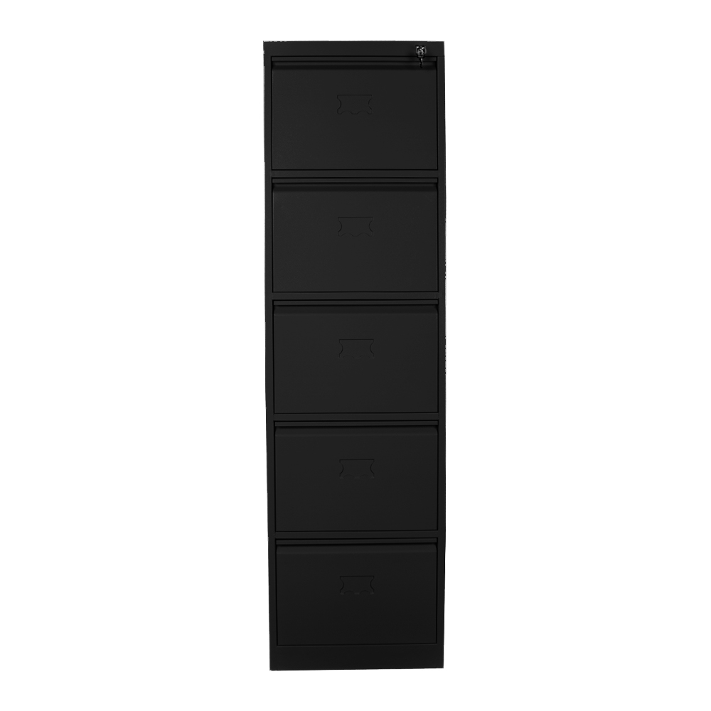five drawer wheeled folder cabinet black color