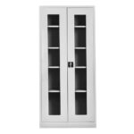 Camlı dosya dolabı gri renk