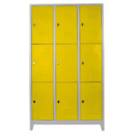 dokuzlu personel soyunma dolabı gri sarı renk