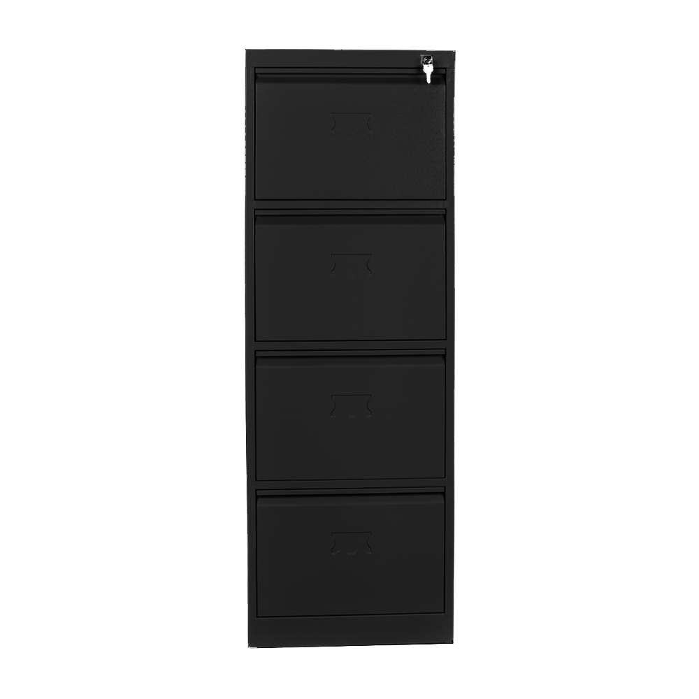 four drawer wheeled folder cabinet black color