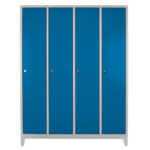 dörtlü bitişik personel soyunma dolabı gri mavi renk