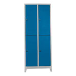dörtlü personel soyunma dolabı gri mavi renk