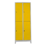 dörtlü personel soyunma dolabı gri sarı renk