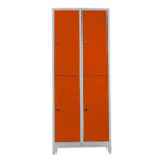 dörtlü personel soyunma dolabı gri turuncu renk