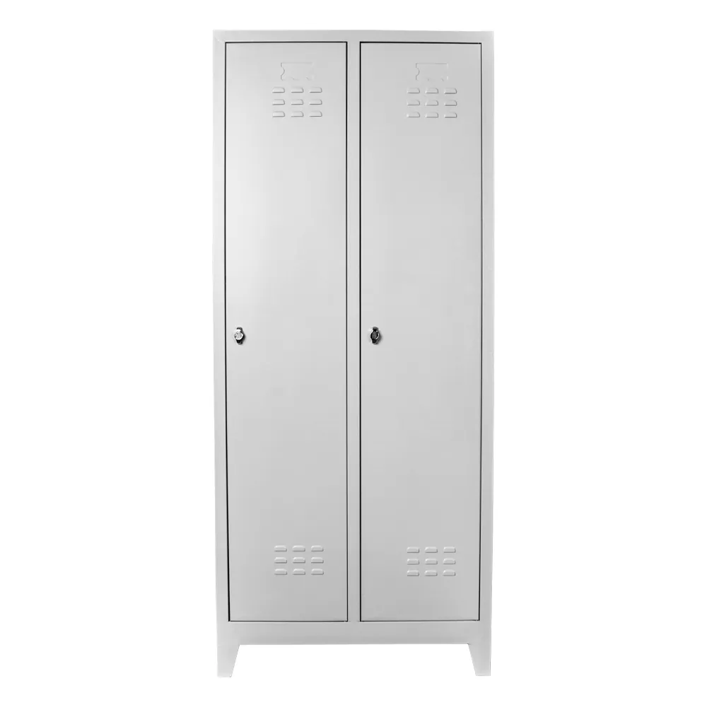 Double personnel locker cabinet gray color