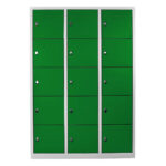 15 gözlü öğrenci ve öğretmen dolabı gri yeşil renk