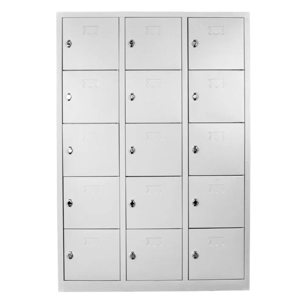 15 compartment student and teacher cabinet gray color