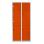 10 gözlü öğrenci ve öğretmen dolabı gri turuncu renk