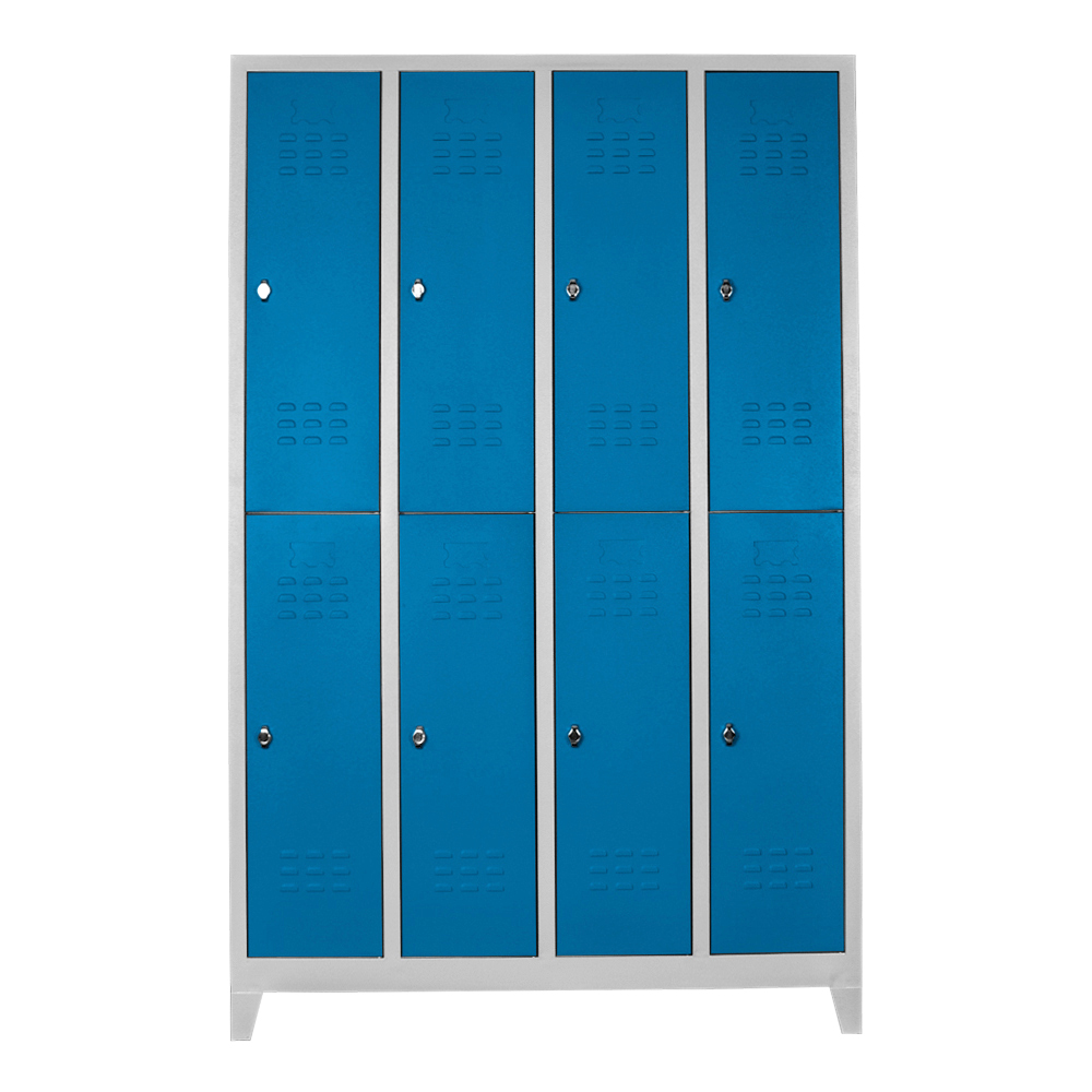 8-piece personnel locker cabinet gray blue color