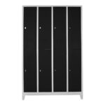 sekizli personel soyunma dolabı gri siyah renk