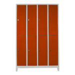 sekizli personel soyunma dolabı gri turuncu renk