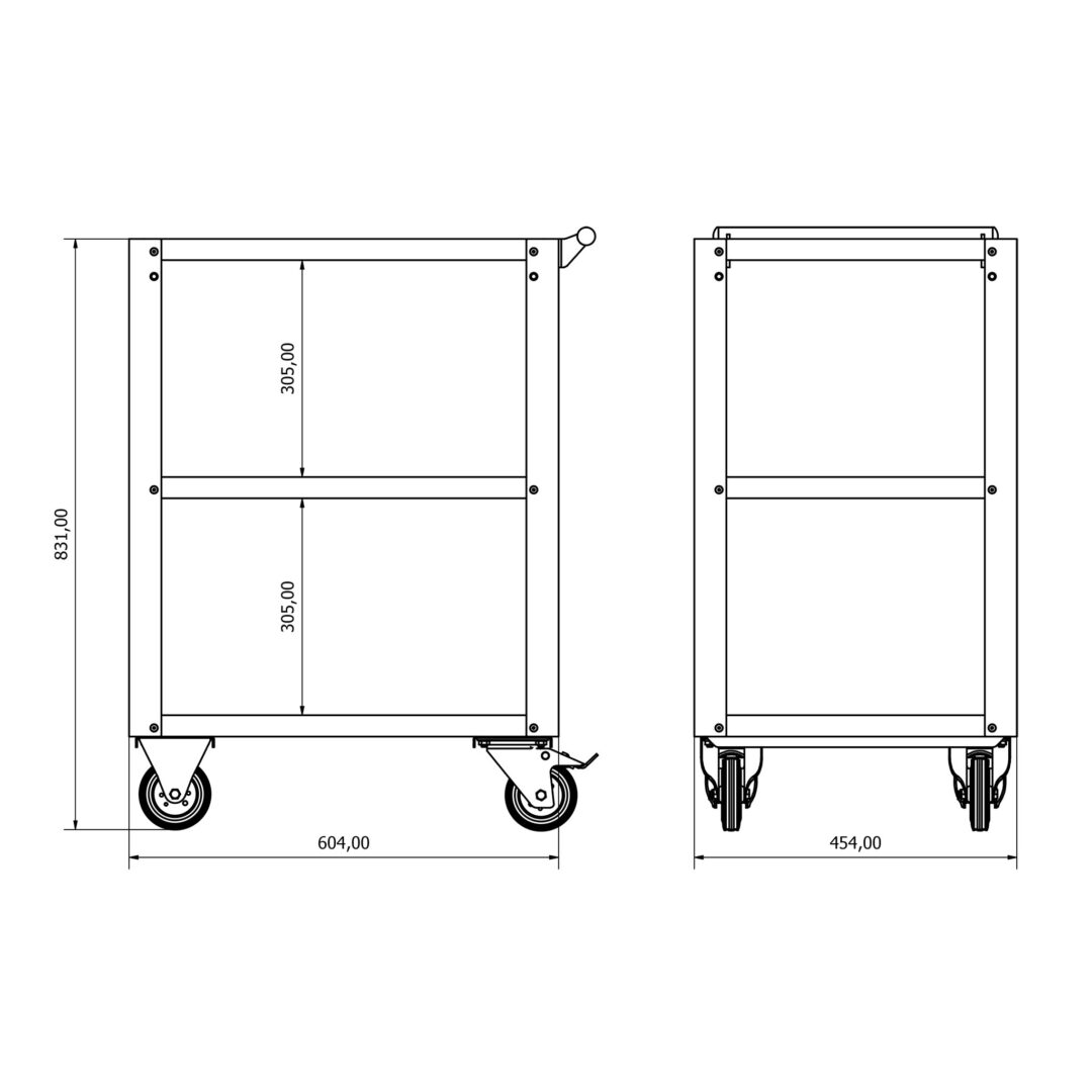 cargo transport trolley 4 wheels