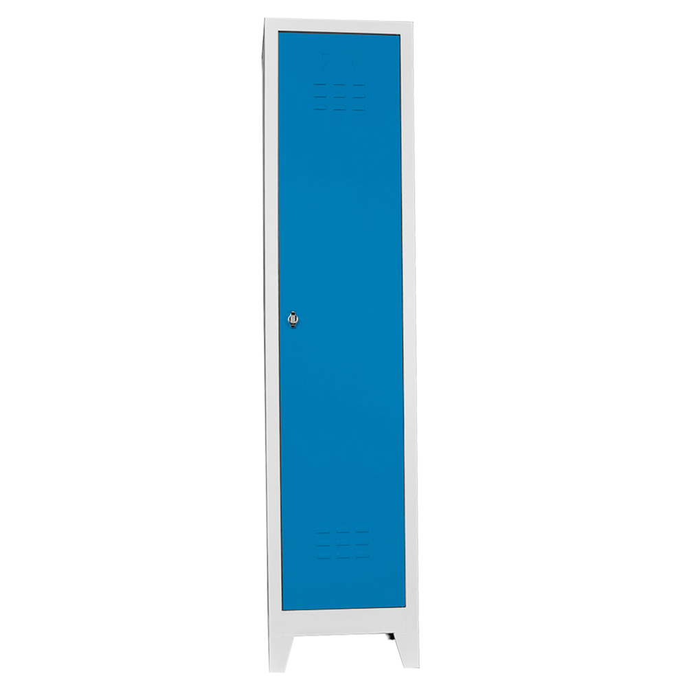 single personnel locker cabinet gray blue color