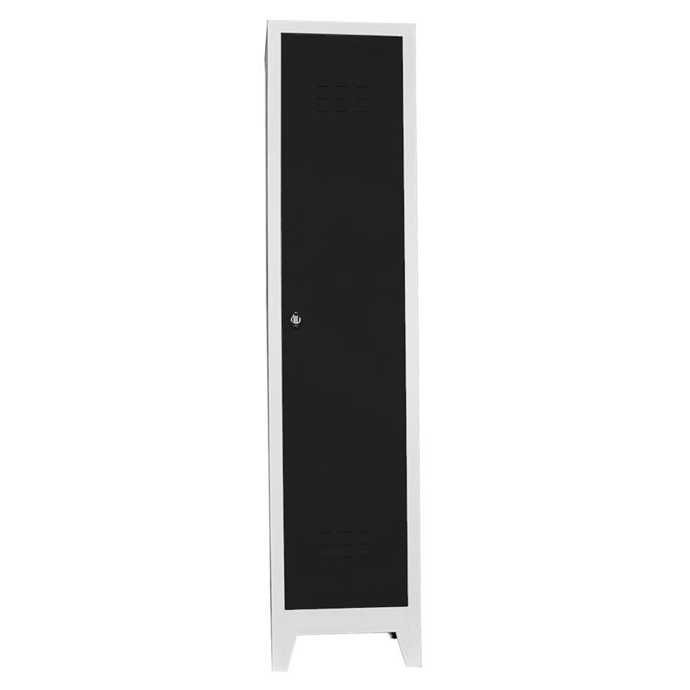 single personnel locker cabinet gray black color