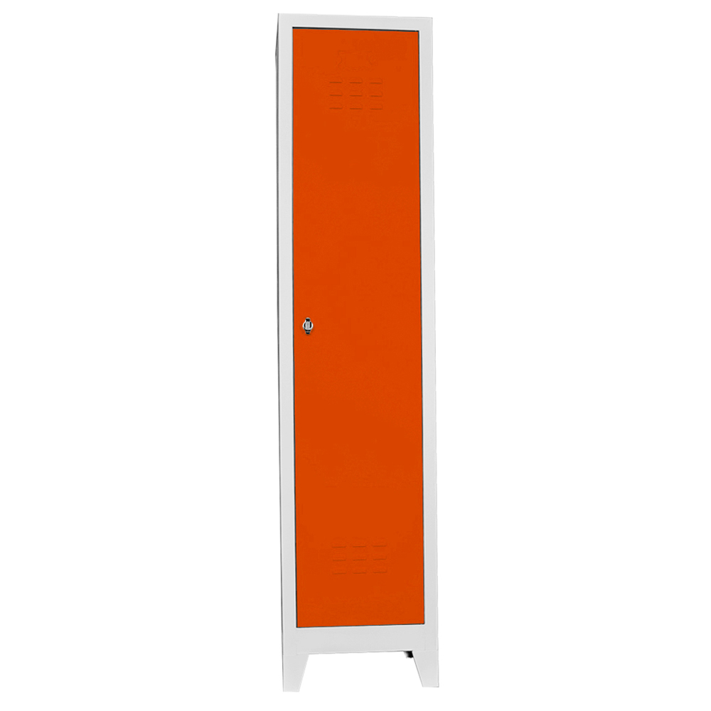 single personnel locker gray orange color