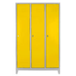 üçlü personel soyunma dolabı gri sarı renk