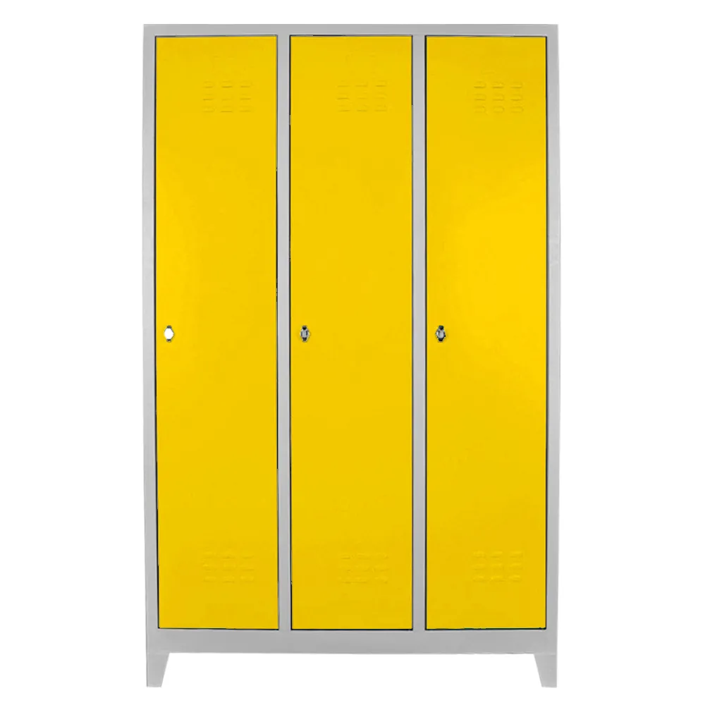 triple staff locker gray yellow color